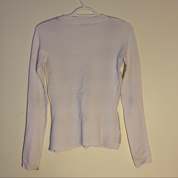 🤍 White & Gold Checkered Sweater - Picture 2 of 2
